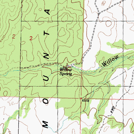 Topographic Map of Willow Spring, UT