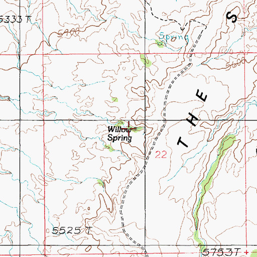 Topographic Map of Willow Spring, UT