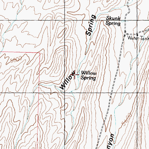 Topographic Map of Willow Spring, UT