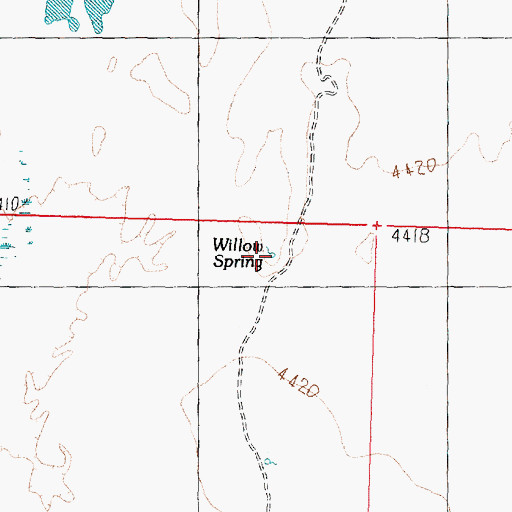 Topographic Map of Willow Spring, UT