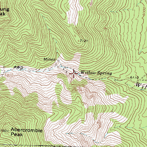Topographic Map of Willow Spring, UT