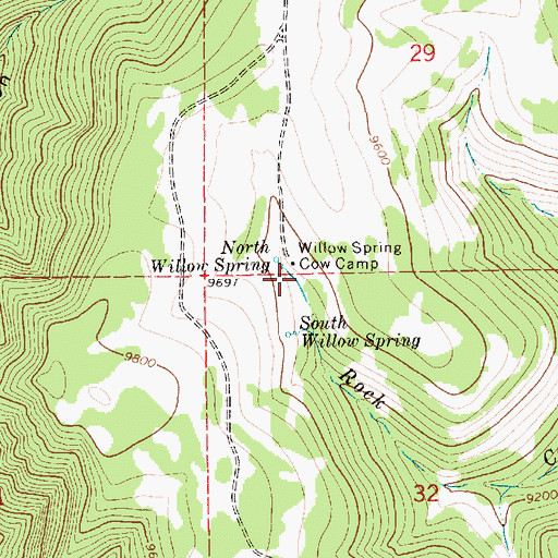 Topographic Map of Willow Spring Cow Camp, UT