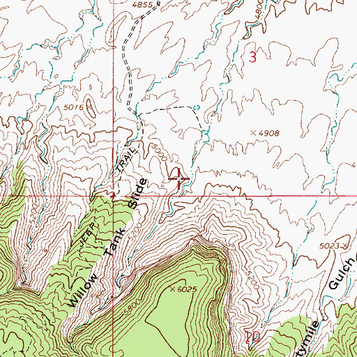 Topographic Map of Willow Tank Slide, UT