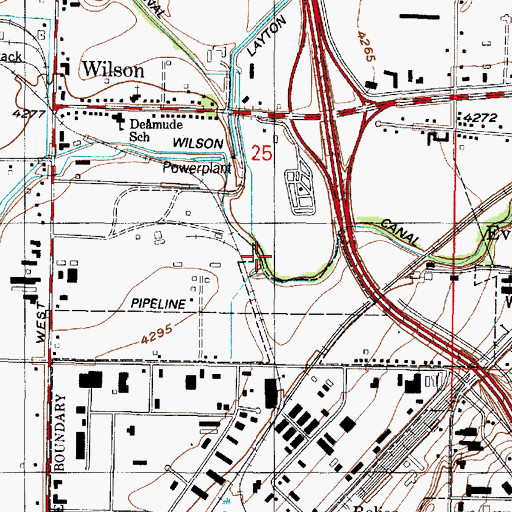 Topographic Map of Wilson Canal, UT