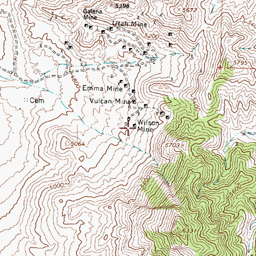 Topographic Map of Wilson Mine, UT