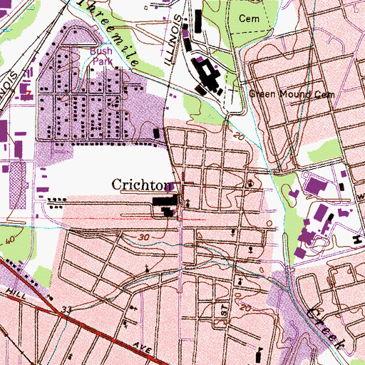 Topographic Map of Hubbard Memorial Methodist Church, AL