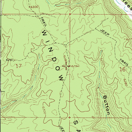 Topographic Map of Window Sash Bench, UT