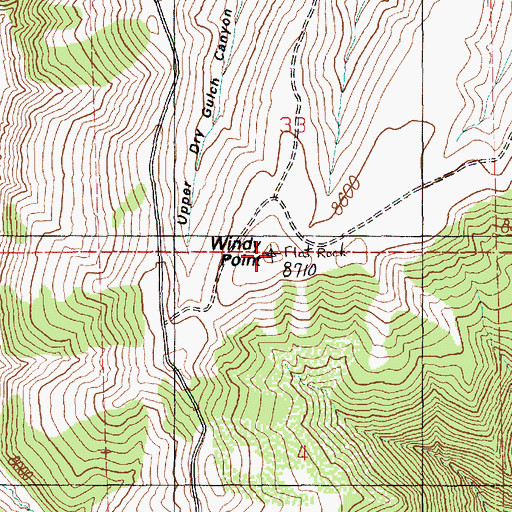 Topographic Map of Windy Point, UT