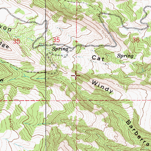 Topographic Map of Windy Ridge, UT