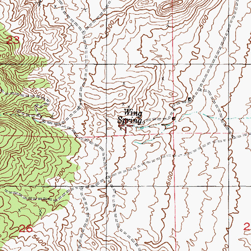 Topographic Map of Wing Spring, UT