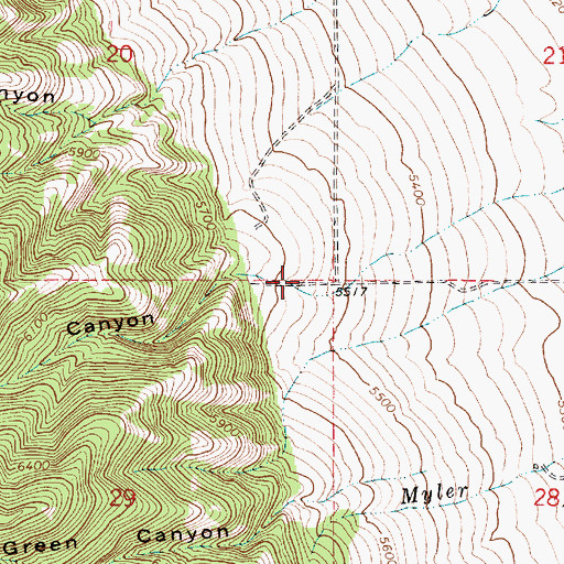 Topographic Map of Winter Canyon, UT