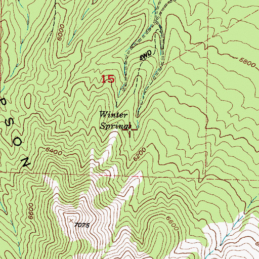 Topographic Map of Winter Springs, UT