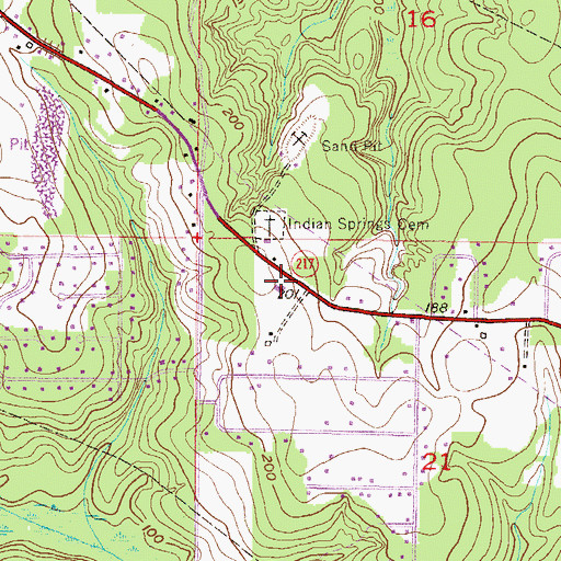 Topographic Map of Indian Springs Baptist Church, AL