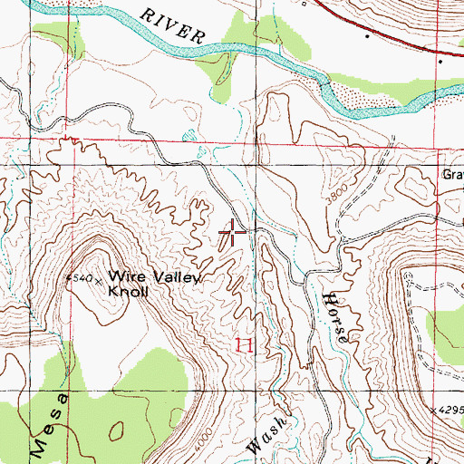 Topographic Map of Wire Valley Wash, UT