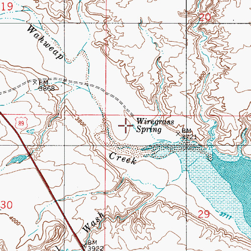 Topographic Map of Wiregrass Spring, UT