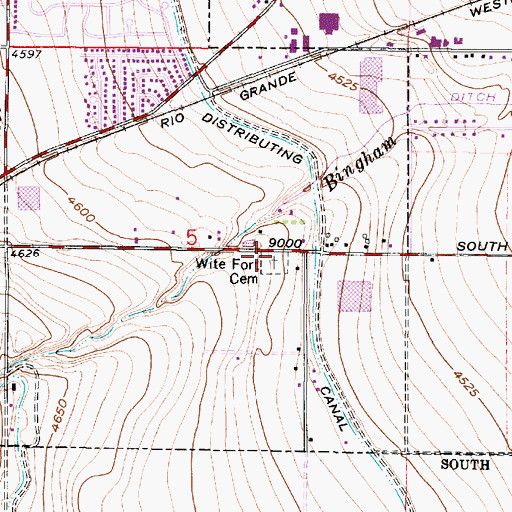 Topographic Map of Wights Fort Cemetery, UT