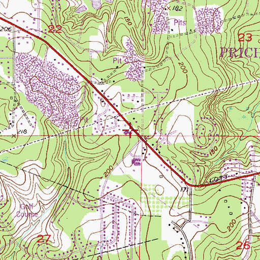 Topographic Map of Church of Glory, AL