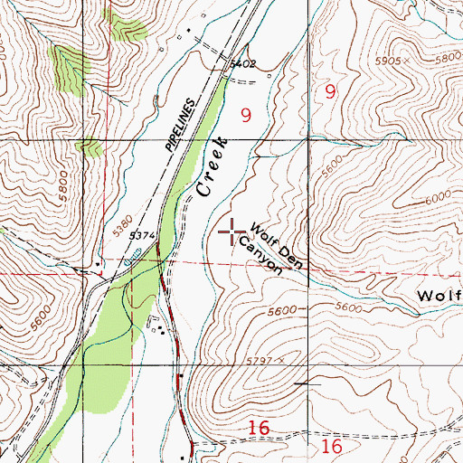 Topographic Map of Wolf Den Canyon, UT