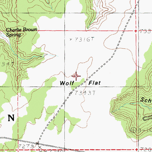 Topographic Map of Wolf Flat, UT