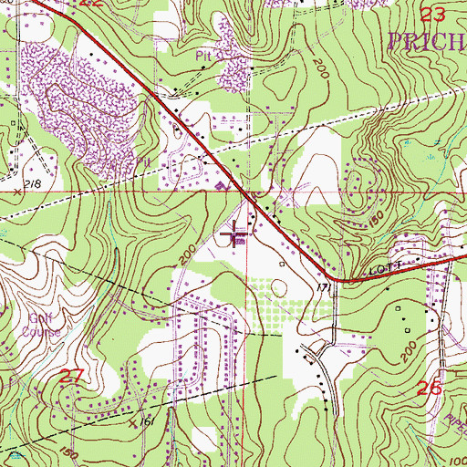 Topographic Map of Indian Springs Elementary School, AL