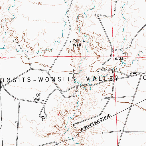 Topographic Map of Wonsits-Wonsits Valley Oil Field, UT
