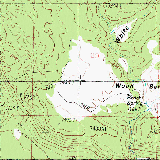 Topographic Map of Wood Bench, UT