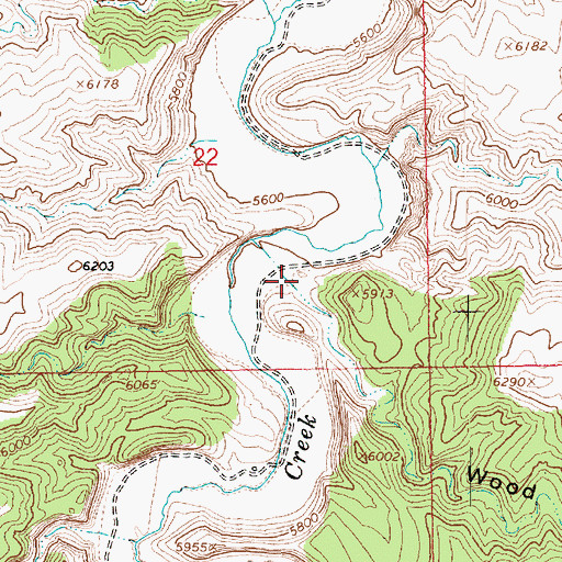 Topographic Map of Wood Canyon, UT