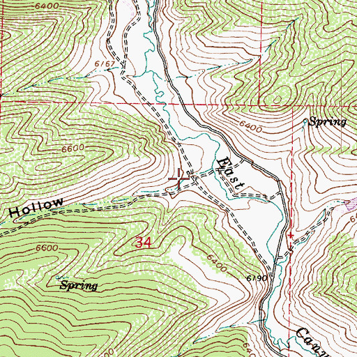 Topographic Map of Wood Hollow, UT