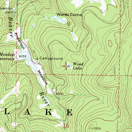 Topographic Map of Wood Lake, UT
