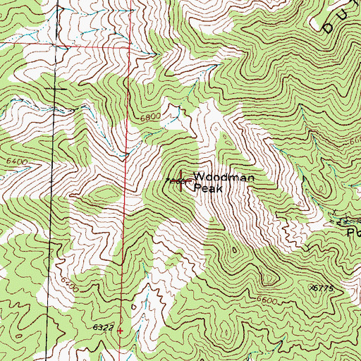 Topographic Map of Woodman Peak, UT