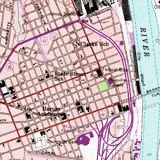 Topographic Map of Jackson Street Presbyterian Church (historical), AL