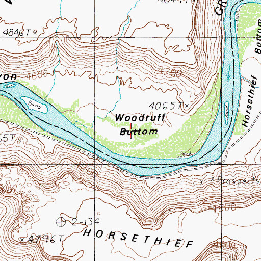 Topographic Map of Woodruff Bottom, UT