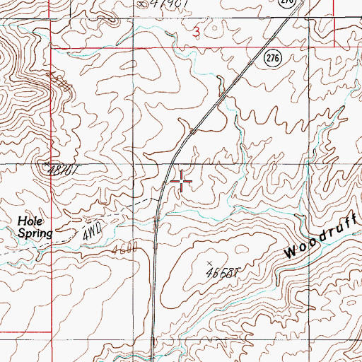 Topographic Map of Woodruff Hole, UT