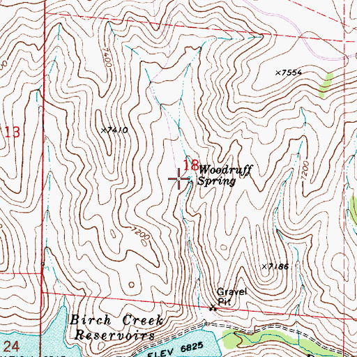 Topographic Map of Woodruff Spring, UT