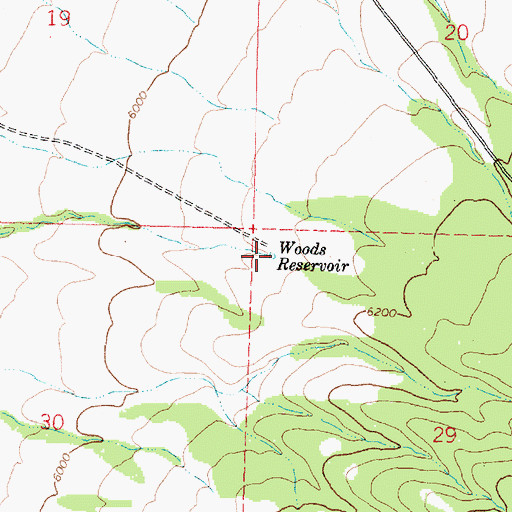 Topographic Map of Woods Reservoir, UT
