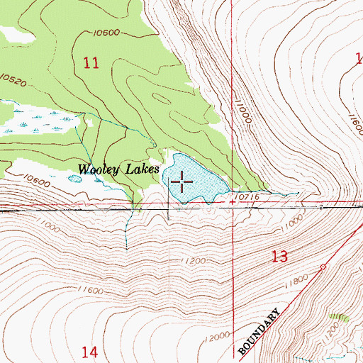 Topographic Map of Wooley Lakes, UT