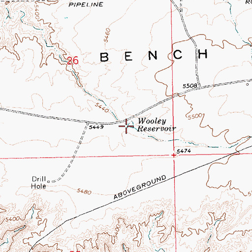 Topographic Map of Wooley Reservoir, UT