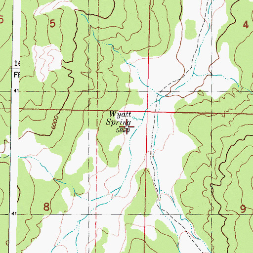 Topographic Map of Wyatt Spring, UT