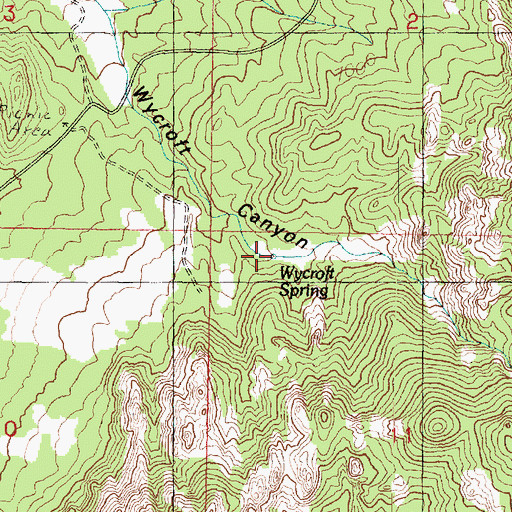 Topographic Map of Wycroft Spring, UT