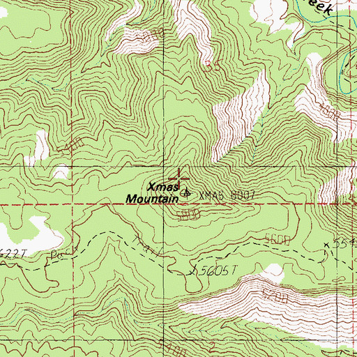 Topographic Map of Xmas Mountain, UT