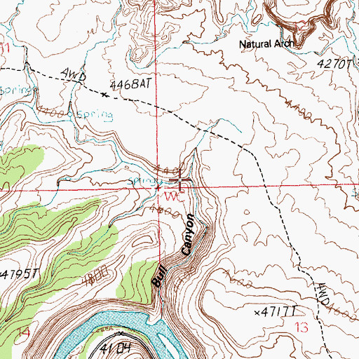 Topographic Map of Yellow Jacket Canyon, UT