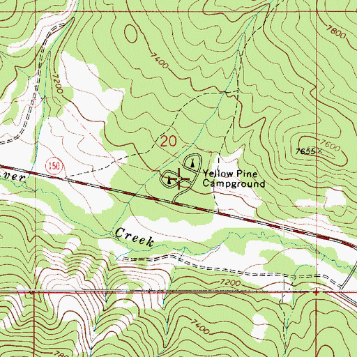 Topographic Map of Yellow Pine Campground, UT