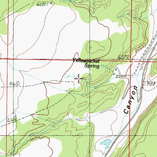 Topographic Map of Yellowjacket Spring, UT