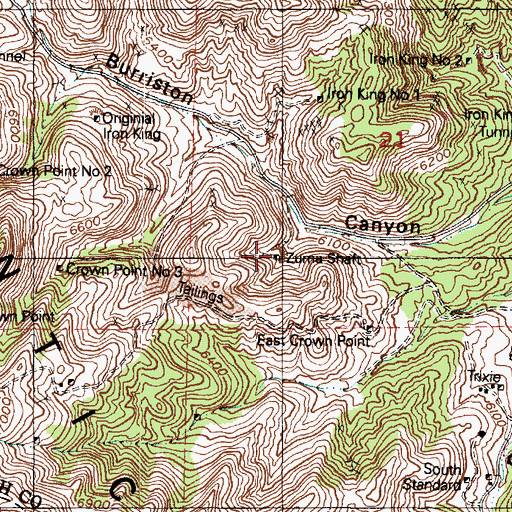Topographic Map of Zuma Shaft, UT