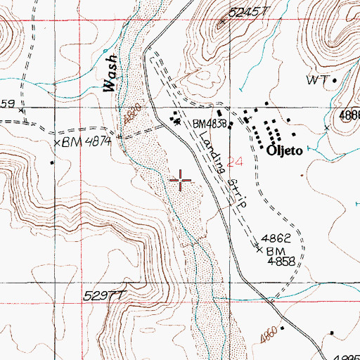 Topographic Map of Oljato Airport (historical), UT
