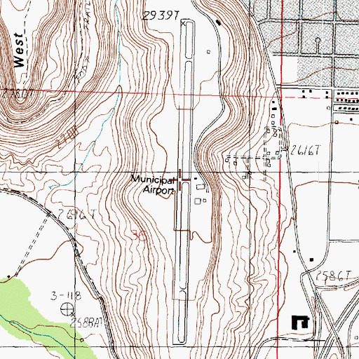 Topographic Map of Saint George Municipal Airport (historical), UT