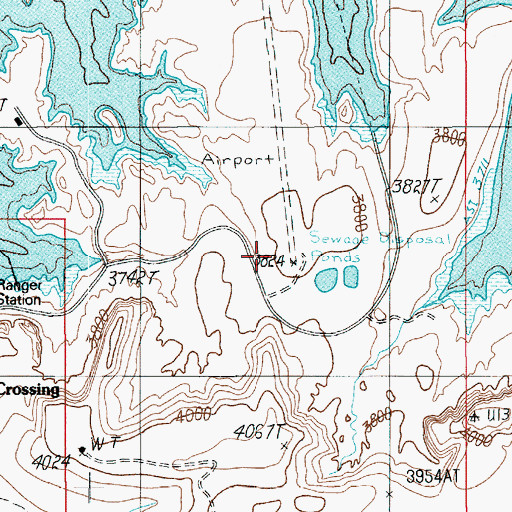 Topographic Map of Halls Crossing Airport (historical), UT