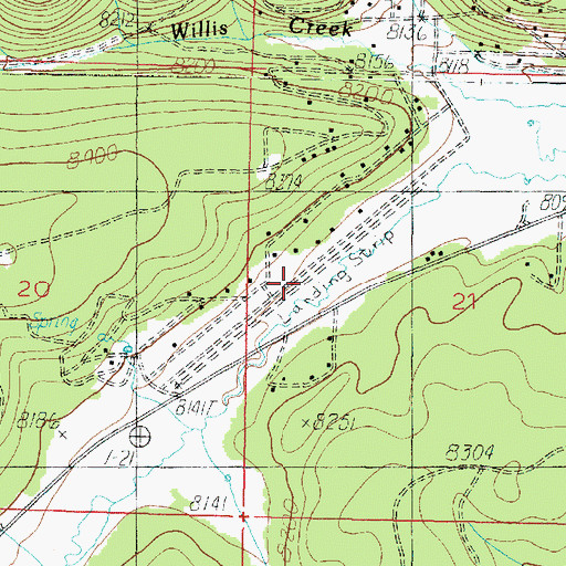Topographic Map of Strawberry Valley Estates Airport, UT