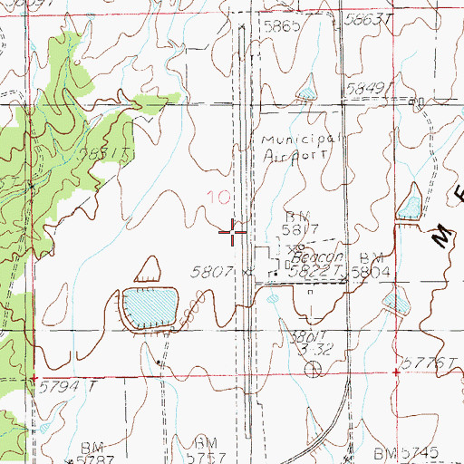 Topographic Map of Blanding Municipal Airport, UT