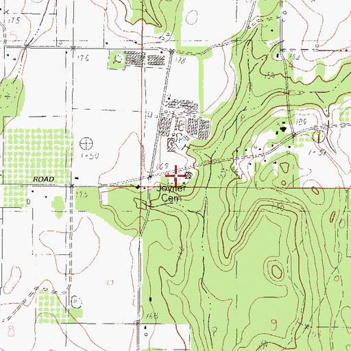 Topographic Map of Joyner Cemetery, AL